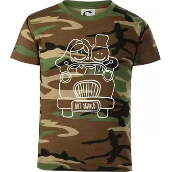 Chlapecké oblečení Svatební auto - Dětské maskáčové triko - 146 cm/10 let ( Hnědý maskáč )