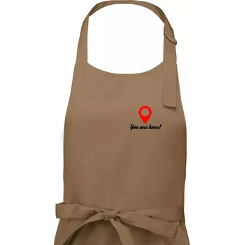 Kuchyňská zástěra You are here - Pánská zástěra na vaření - Univerzální velikost ( Cappuccino )