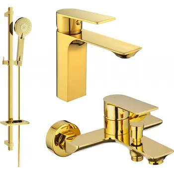 Vodovodní baterie Mexen Alexa DQ40 sada do vany, zlatá - 71203DQ40-50 Bateriové soupravy