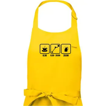 Kuchyňská zástěra Káva detektor pivo - Pánská zástěra na vaření - Univerzální velikost ( Žlutá )