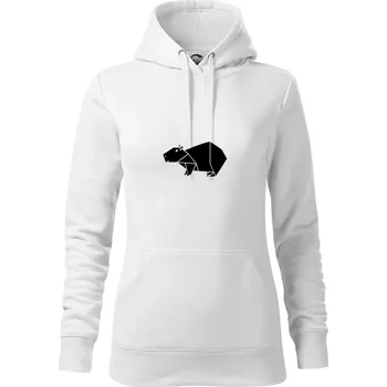 Dámská mikina Origami kapybara - Mikina dámská Cape s kapucí - S ( Bílá )