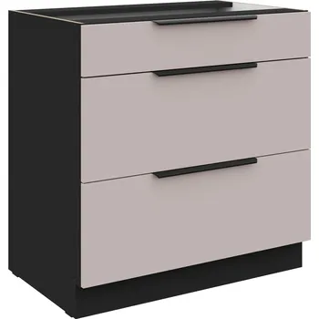 Kuchyňská skříňka Spodní skříňka se šuplíky 80 D Arona - kašmír/černý mat