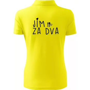 Jím za dva / Piju za tři - Polokošile dámská Pique Polo - XS ( Citrónová )