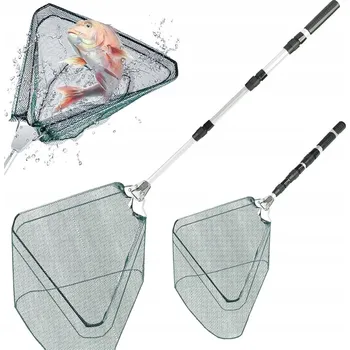 Podběrák PODBĚRÁK SE 4 SEKCEMI, LEHKÝ, SILNÝ, HLINÍKOVÝ, SKLÁDACÍ, RYBÁŘSKÝ