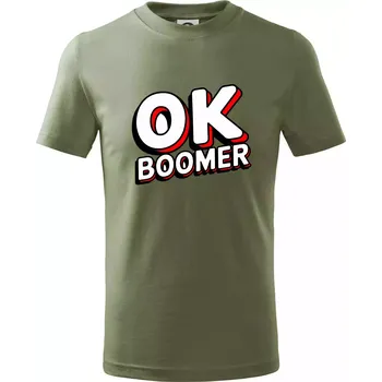 Baby Boomers - OK boomer - Tričko dětské bavlněné - 122 cm/6 let ( Khaki )