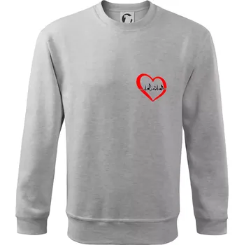 Moje srdce bije pro hudbu - srdce malé - Mikina Essential dětská - 158 cm/12 let ( Světlešedý Melír )