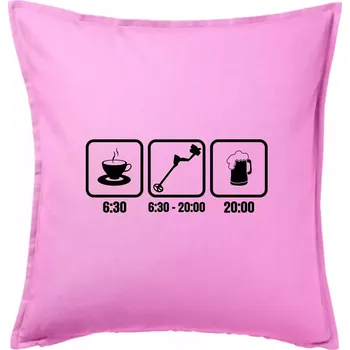 Polštář Káva detektor pivo - Polštář 50x50 - 50x50 - Pouze potah ( Růžová )