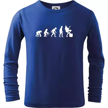 Chlapecké tričko Evoluce kytarista - noha na kombu - Triko dětské Long Sleeve - 122 cm/6 let ( Královská modrá )