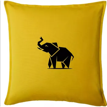 Polštář Origami slon z boku - Polštář 50x50 - 50x50 - Pouze potah ( Žlutá )
