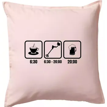 Polštář Káva detektor pivo - Polštář 50x50 - 50x50 - Pouze potah ( Světle růžová )