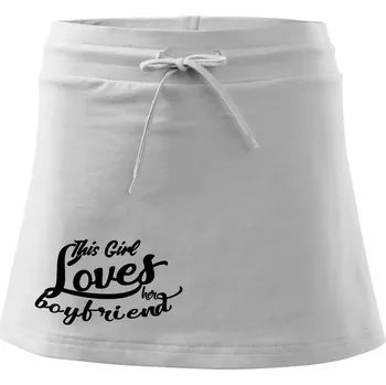 Dámská sukně This Girl Loves her Boyfriend - Sportovní sukně - two in one - XS ( Bílá )