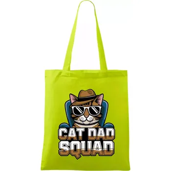 Nákupní taška Cat dad squad - Taška bavlněná - 42 x 38 cm ( Limetková )