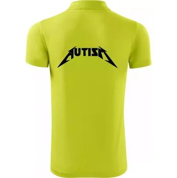 Pánská košile Autism rock nápis - Polokošile Victory sportovní (dresovina) - XL ( Limetková )