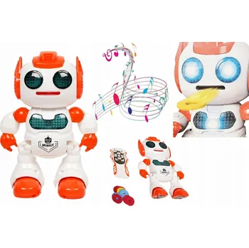 Robot INTERAKTIVNÍ ROBOT NA DÁLKOVÉ OVLÁDÁNÍ, HUDBA, LÉTAJÍCÍ KRUHY 22 CM E2450 EMAJ
