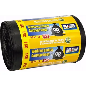 Pytle na odpadky ČERNÉ SÁČKY NA ODPAD 35L 50 KS RAZ DWA RECYKLING