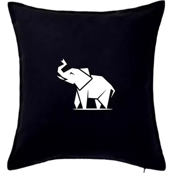 Polštář Origami slon z boku - Polštář 50x50 - 50x50 - Pouze potah ( Černá )