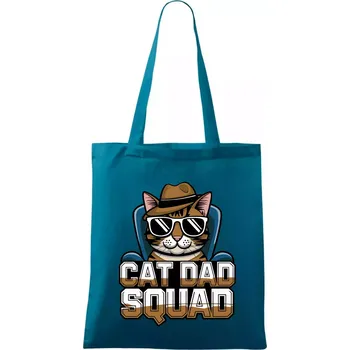 Cat dad squad - Taška bavlněná - 42 x 38 cm ( Petrolejová )