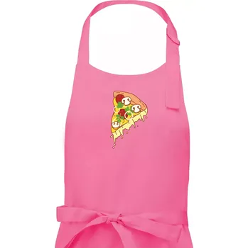 Kuchyňská zástěra Pizza + Pizza kousek - Dámská zástěra na vaření - Univerzální velikost ( Růžová )
