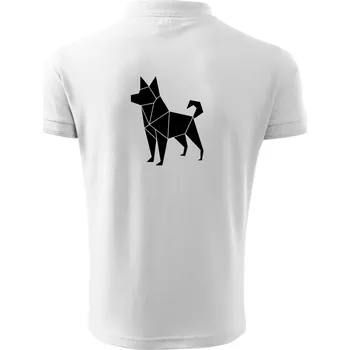 Pánská košile Origami pes z boku - Polokošile pánská Pique Polo 203 - 3XL ( Bílá )