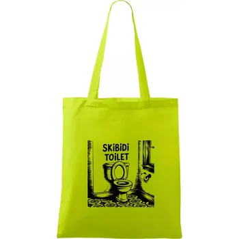 Skibidi kresba - Taška bavlněná - 42 x 38 cm ( Limetková )