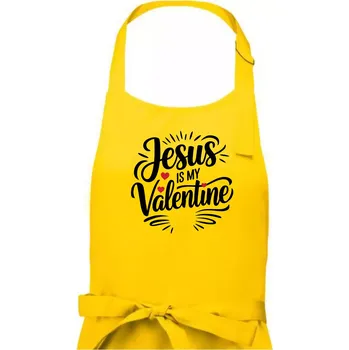 Kuchyňská zástěra Jesus is my valentine - Pánská zástěra na vaření - Univerzální velikost ( Žlutá )