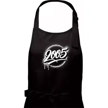 Kuchyňská zástěra Narozeninovy ročník graffiti 2005 - Pánská zástěra na vaření - Univerzální velikost ( Černá )