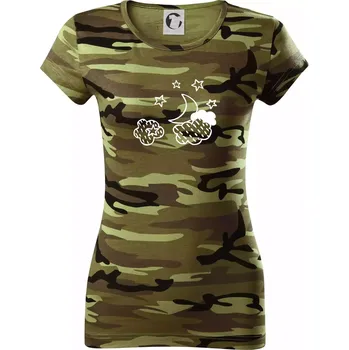 Dámské tričko Nebe - Dalekohled - Dámské maskáčové triko - S ( Zelený maskáč )