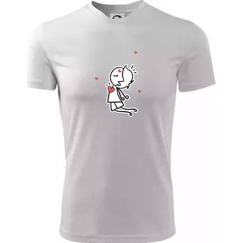 Pánské tričko Párový motiv - panáček a magnet - Pánské triko Fantasy sportovní (dresovina) - 3XL ( Bílá )