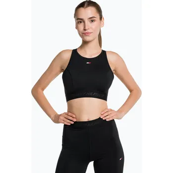 Podprsenka Tommy Hilfiger Mid Intensity High Neck Core černá fitness podprsenka