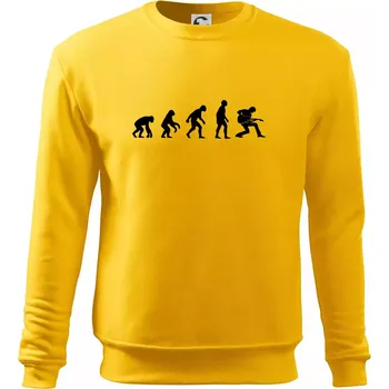 Pánská mikina Evoluce kytarista - klečící - Mikina Essential pánská - 3XL ( Žlutá )