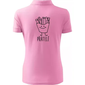 Nejlepší přátelé - Hamburger a hranolky - Polokošile dámská Pique Polo - XL ( Růžová )