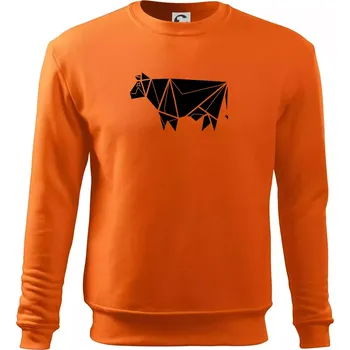 Pánská mikina Origami kráva z boku - Mikina Essential pánská - 3XL ( Oranžová )