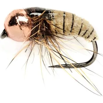 Umělá nástraha Tungstenová nymfa imitující larvu chrostíka béžová B/P, vel. 16, 2,8 mm