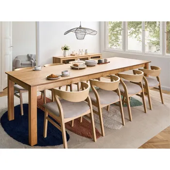 Rozkládací jídelní stůl světlý jasan mdf 180/280 x 100 cm dřevěné nohy obdélníková deska přírodní povrch minimalistický skandinávský styl Beliani