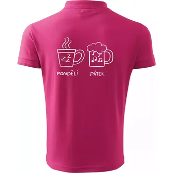 Pánská košile Pondělí Pátek - Kafe Pivo - Polokošile pánská Pique Polo 203 - 3XL ( Purpurová )