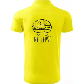 Pánská košile Nejlepší přátelé - Hamburger a hranolky - Polokošile pánská Pique Polo 203 - 5XL ( Citrónová )