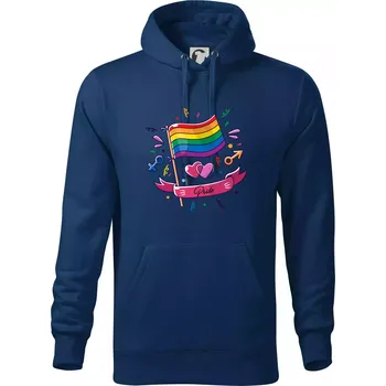 Pánská mikina Pride vlajka - Mikina pánská Cape s kapucí - 5XL ( Půlnoční modrá )