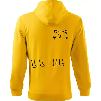 Pánská mikina Kočka - pes - tygr -Dokresli zvíře - Mikina s kapucí na zip trendy zipper - 3XL ( Žlutá )