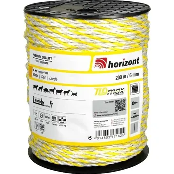 Pro koně Ohradníkové lanko BEAUMONT Ranger R6 žluté/bílé