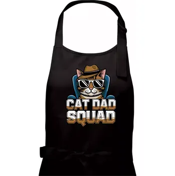Kuchyňská zástěra Cat dad squad - Pánská zástěra na vaření - Univerzální velikost ( Černá )