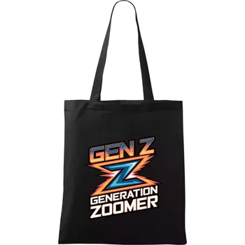 Generace Z - Gen Z barevný nápis - Taška bavlněná - 42 x 38 cm ( Černá )