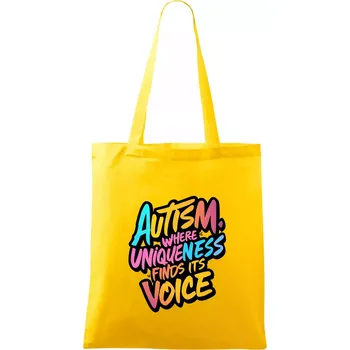 Autism Where Uniqueness Finds Its Voice - Taška bavlněná - 42 x 38 cm ( Žlutá )