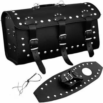 Zavazadlo na motocykl Kožený pás na nádrž Honda VT1100 + Kožený motocyklový kufr s cvočky