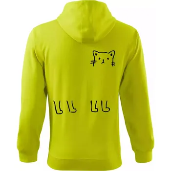 Pánská mikina Kočka - pes - tygr -Dokresli zvíře - Mikina s kapucí na zip trendy zipper - M ( Limetková )