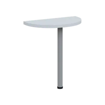 Stolová podnož SIJD - 80 přístavba jednací, kovová podnož stříbrná, síla desky 36 mm, široká 800 mm, bílá