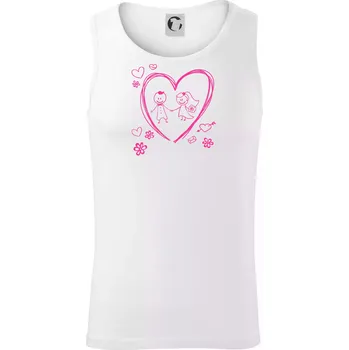 Svatba - kreslené srdce - Tílko pánské Core - XL ( Bílá )