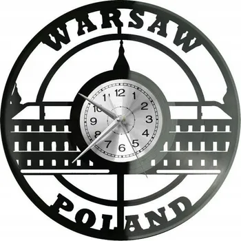 Hodiny Varšava Město Polsko Nástěnné Hodiny Vinylová Deska Moderní Dekorativní