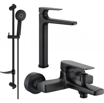 Vodovodní baterie Mexen Lynx DF40 vanová sada, černá - 745913DF40-70 Bateriové soupravy