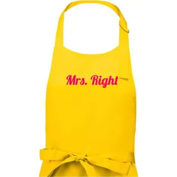 Kuchyňská zástěra Mrs Right - Dámská zástěra na vaření - Univerzální velikost ( Žlutá )