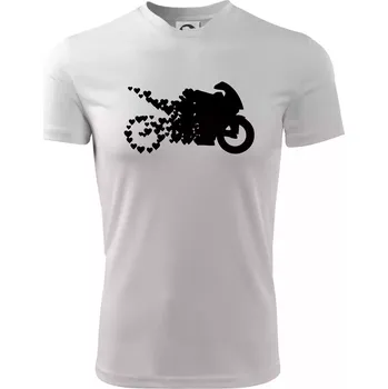 Moto love - Dětské triko sportovní (dresovina) - 158 cm/12 let ( Bílá )